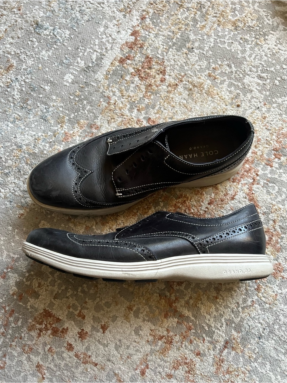 Cole Haan Navy Leather Wingtip Oxfords